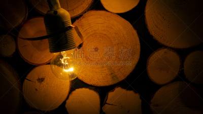暗色,背景,木制,电灯泡,墙,圆木,低照明,活力,平视角,照明设备