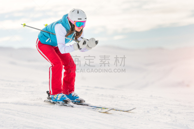 速降滑雪,滑雪运动,位置,女孩,天空,水平画幅,山,滑雪坡,旅行者,户外