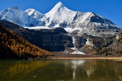 湖,天空,冰,四川省,蓝色,山,反射