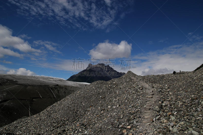 root glacier,小路,自然,天空,灰色,水平画幅,地形,岩石,冰河,无人