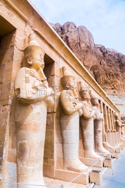 Hatchepsut Temple. The Tombs of the Nobles, located on the West Bank’s cliffs used to be where Elephantine island’s governors. Egypt, Africa.