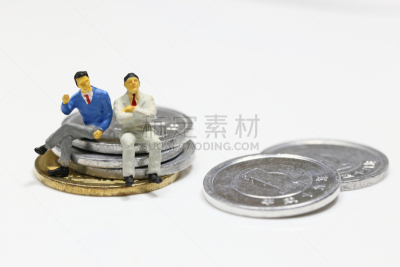 小的,人,商务,两个人,日本,留白,水平画幅,白色背景,塑胶,男商人