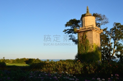 水塔,哈克尼斯纪念国家公园,常春藤,新英格兰,景观设计,公园,20世纪,植物园,园林,阴影