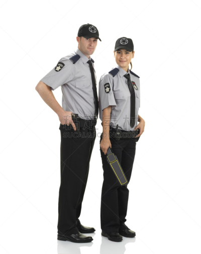 警卫人员,女人,男人,休闲金属探测器,金属探测器,垂直画幅,正面视角,注视镜头,制服,白人