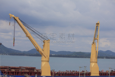 海港,容器,电缆绞车,全球财政,建筑平台,货船,码头周围,水平画幅,工业船,无人