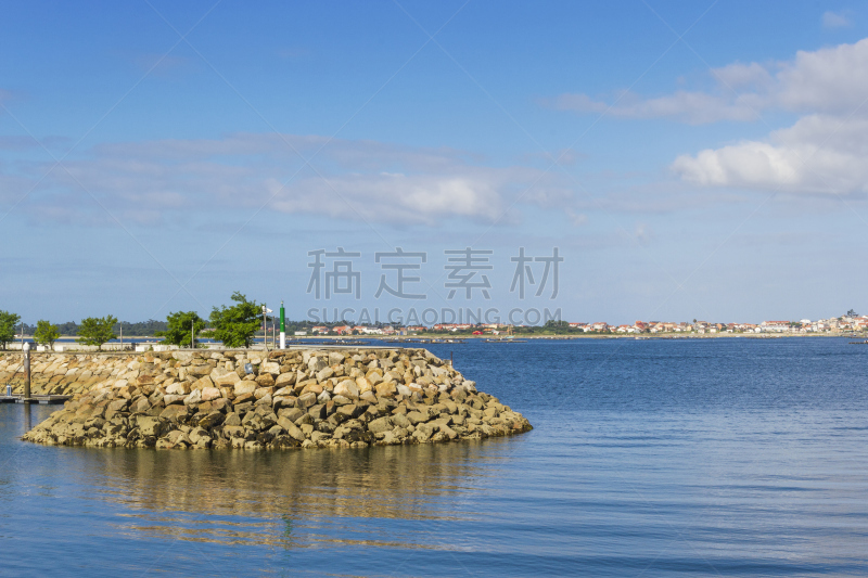 海港,破浪堤,比拉诺瓦德绍,灯塔,加利西亚,防波堤,水,天空,水平画幅,沙子