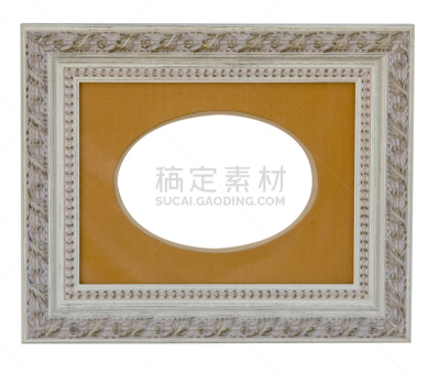 边框,华丽的,金叶,空白的,水平画幅,橙色,木制,无人,雕刻物,白色背景