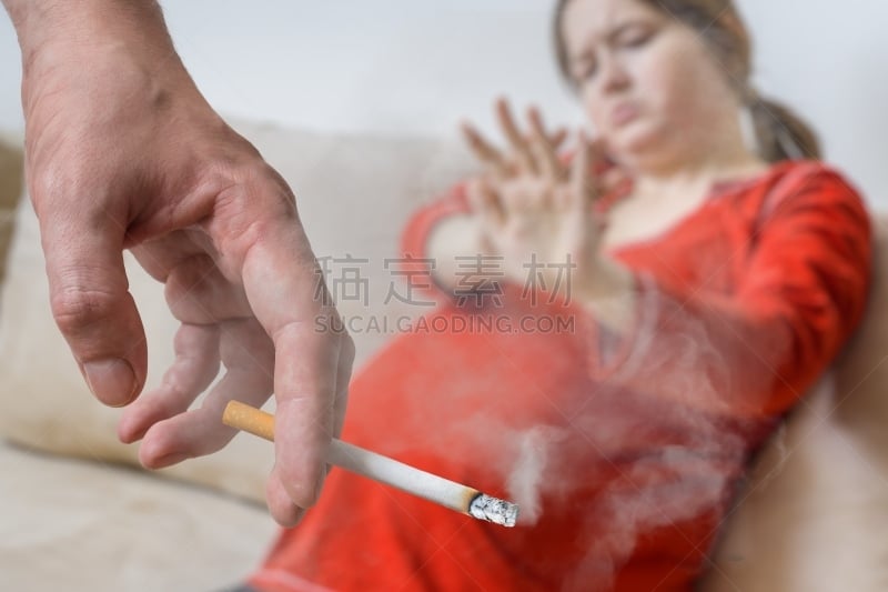 被动吸烟,吸烟问题,香烟,贪欲,女人,男人,背景聚焦,尼古丁斑,怀孕的,烟草