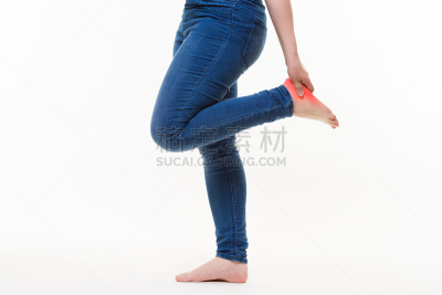 腿,女人,足,痛苦,女性,白色背景,羊毛帽,人类小腿,替代疗法,辅导讲座