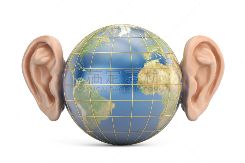 地球形,三维图形,人的耳朵,阿雷西博天文台,外星人,黑客,私密,地球,智慧,安全的