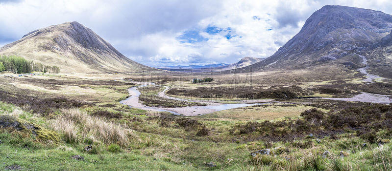 布阿柴尔艾提莫峰,非凡的,地形,在之间,lochan na h'achlaise,埃提弗湖,牵引装置,水平画幅,无人,全景