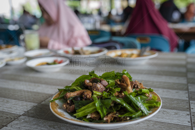传统,亚齐省,炸鸡,蔬菜,菜单,炸制食物,清新,食品,餐具,餐馆