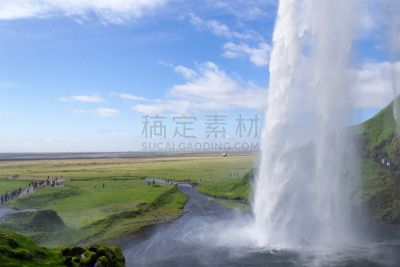 瀑布,冰岛国,一个物体,丰富,堰,seljalandsfoss waterfall,维京人,冻原,神话,水