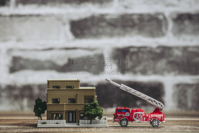 消防车,房屋建设,佛蒙特,水平画幅,无人,日本,房屋,卡车,建筑业,红色