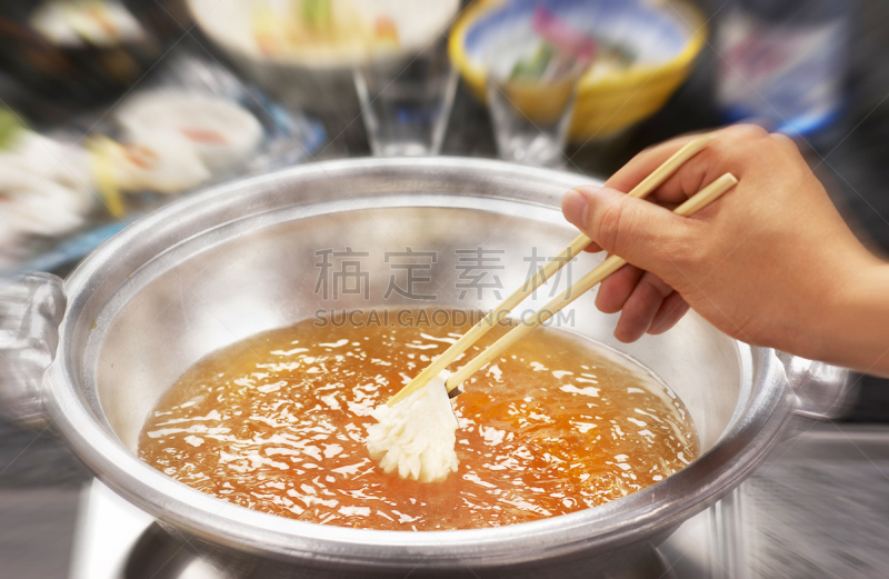 涮涮锅,怀石料理,日式火锅菜,兵库县,海藻灰,饮食,水平画幅,膳食,手,汤
