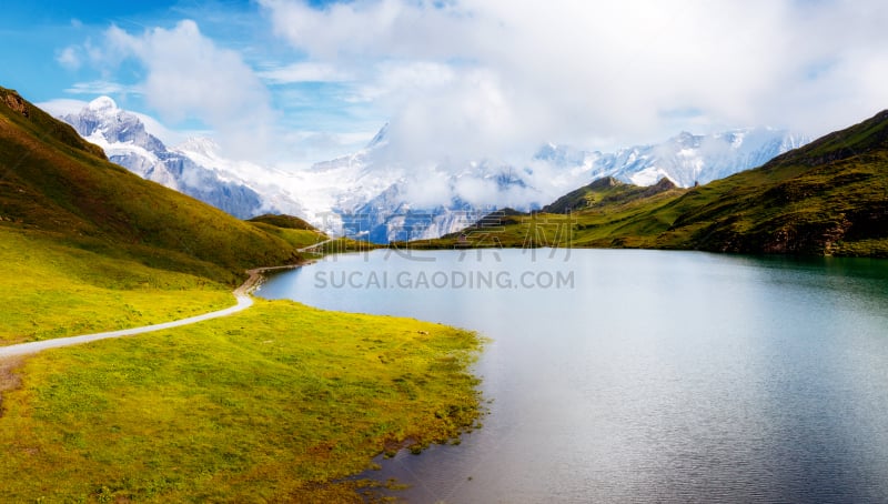 湖,山,风景,施雷克峰,在上面,水,天空,美,水平画幅,旅行者