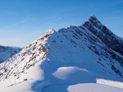 hintertux glacier,狭窄的,山脊,清新,奥地利,雪,飞机,粉末状雪,户外,天空