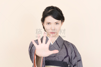 传统,和服,女人,传统服装,日本人,衣服,可爱的,仅日本人,停止手势,彩色背景