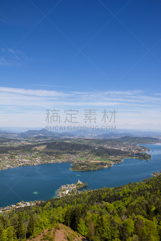 湖,了望塔,看风景,垂直画幅,天空,旅行者,夏天,户外,树林,奥地利