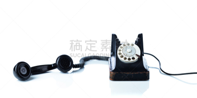 电话机,过时的,黑色,白色,分离着色,电缆,办公室,古董,水平画幅,古典式
