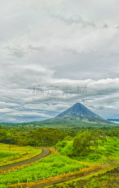 阿雷纳火山,垂直画幅,公园,气候,山,无人,火山地形,湿,热带雨林,户外