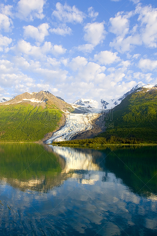 阿拉斯加,非凡的,自然,垂直画幅,雪,蓝色,夏天,户外,融化,热身
