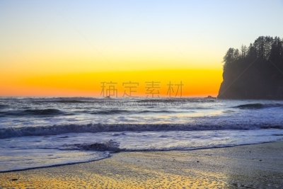 拉普士比奇,美国西北太平洋地区,华盛顿州,曙暮光,黄昏,暴风雨,海滩度假,户外,自然,风景