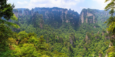 湖南省,岩石山,潘多拉,张家界,自然,悬崖,水平画幅,地质学,全景,户外