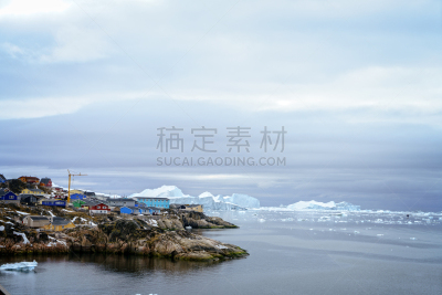 伊路利萨特,格陵兰,城镇,气候,水平画幅,因纽特人,雪,无人,户外,北美