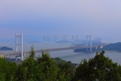 日本,桥,巨大的,濑户市,香川县,水平画幅,无人,海港,瀨户高速公路桥,濑户内海