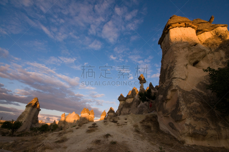 卡帕多奇亚,土耳其,烟囱石,天空,水平画幅,山,安纳托利亚,旅行者,户外,过去