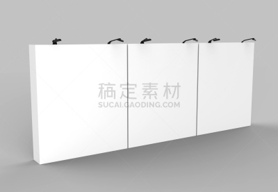 Fabric Pop Up basic unit Advertising banner media display backdrop. Blank white 3d render illustration