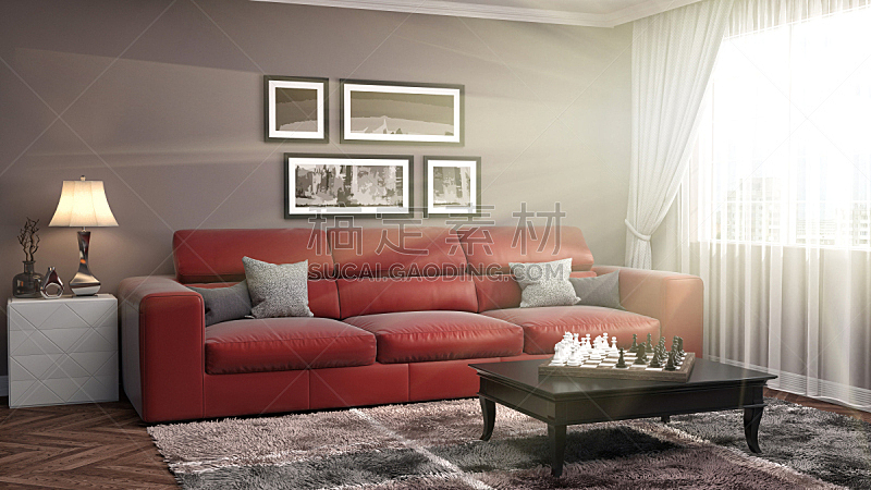 沙发,室内,三维图形,绘画插图,座位,水平画幅,无人,装饰物,家具,舒服