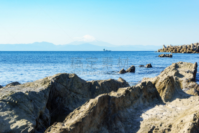 神奈川县,看风景,岛,著名景点,富士山,户外活动,休闲活动,岩石,户外,天空