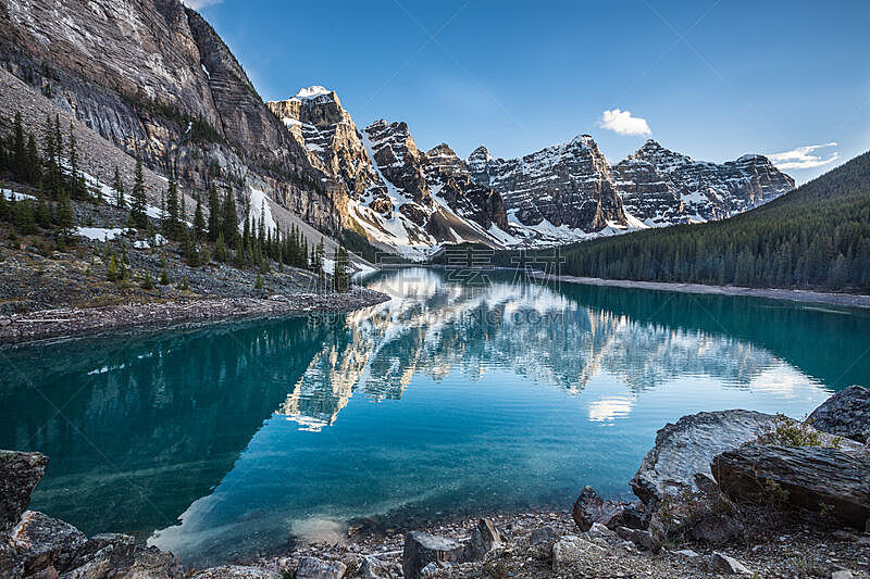 湖,冰碛,国家公园,水平画幅,岩石,雪,阿尔伯塔省,无人,户外,冰