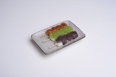 三个物体,团子,水平画幅,日本料理,无人,传统,日本,白色背景,甜米糕,甜豆沙