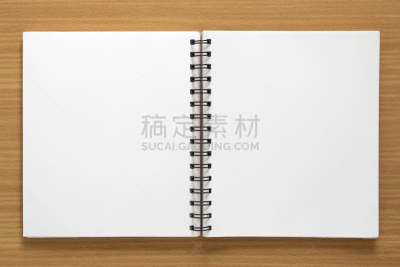 开着的,空白的,笔记本,螺线,书籍装帧,螺旋记事本,循环符号,速写本,正面视角,留白