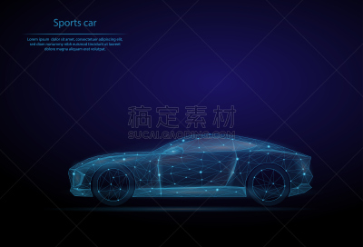 跑车,背景,三维图形,星形,成一排,太空,图像,矢量,低多边形效果 ,抽象