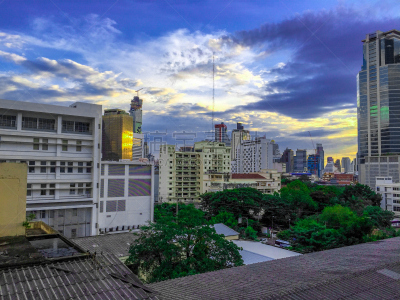 城市天际线,曼谷,黄昏,隆比尼公园,公园,水平画幅,高视角,无人,户外