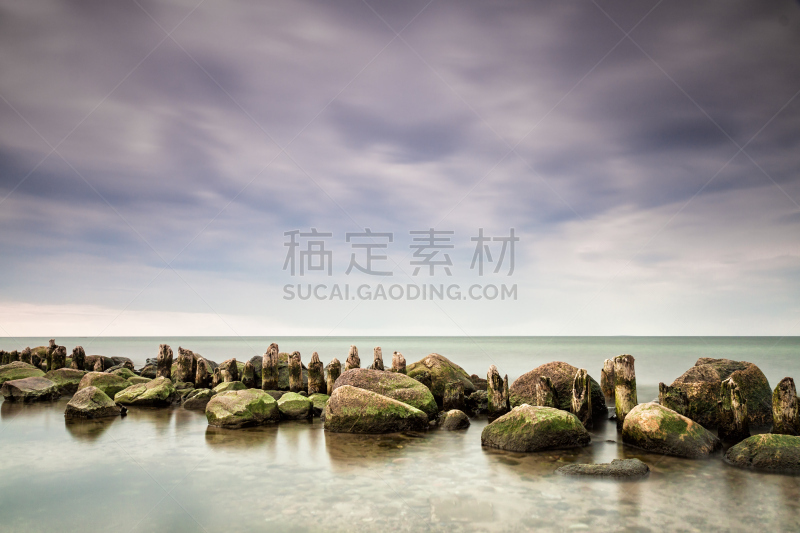 波罗的海,破浪堤,水,天空,水平画幅,无人,户外,云景,防波堤,海滩