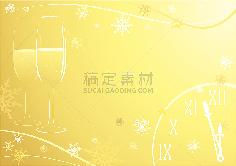 新年前夕,新的,形状,夜晚,消息,玻璃,香槟,图像,钟