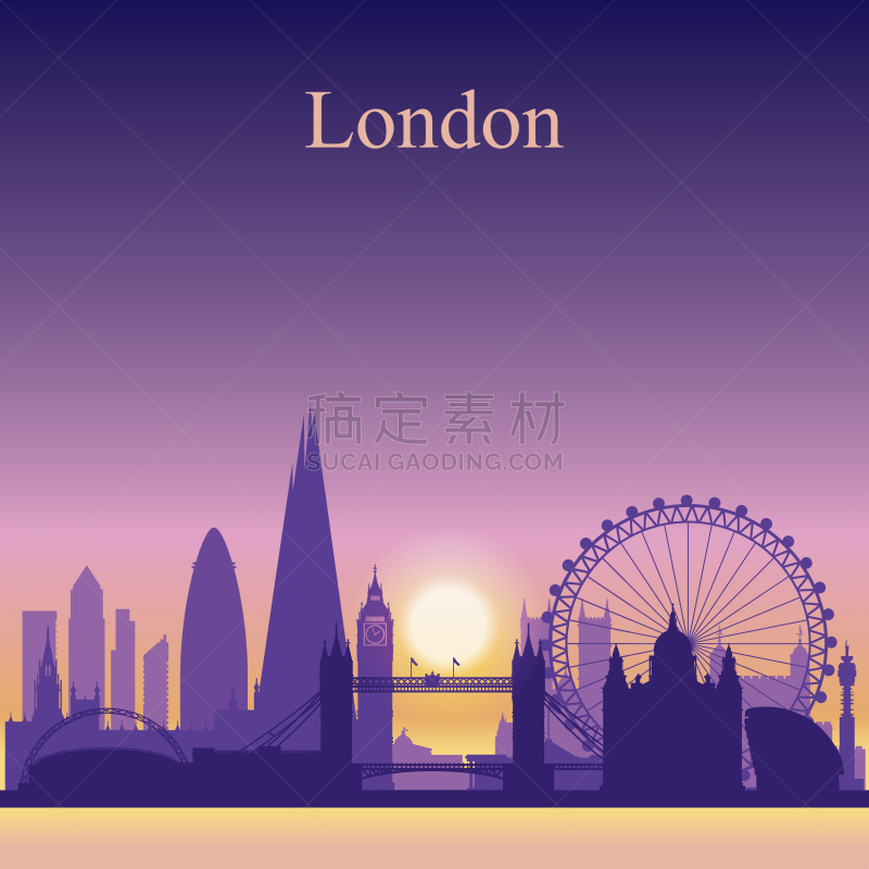 城市天际线,伦敦,背景,天空,美,外立面,夜晚,海港,绘画插图,英格兰