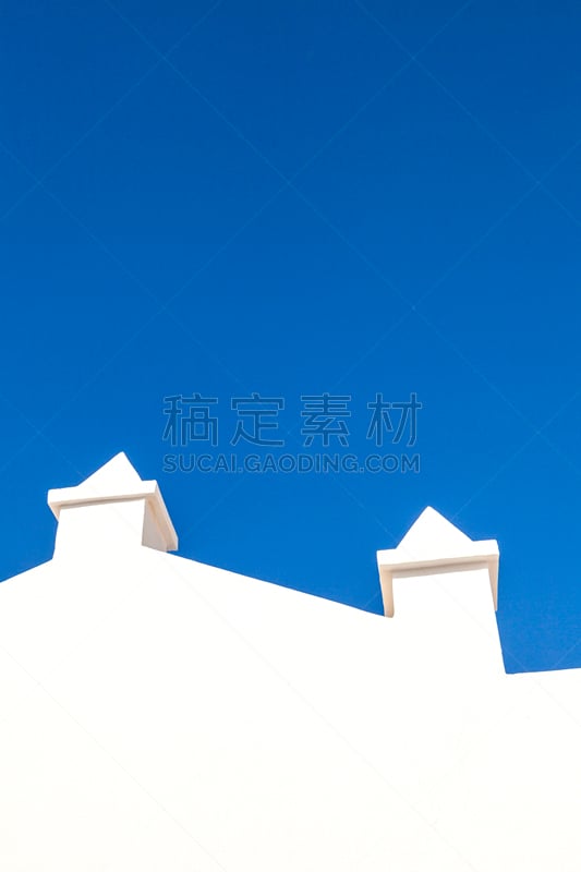 天空,墙,白色,蓝色,普拉亚布兰卡,兰萨罗特岛,抽陀螺,垂直画幅,外立面,无人