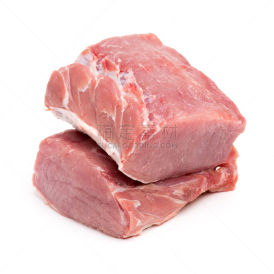 生食,清新,白色背景,猪肉,腰肉,颈,特写,肉,部分,白色