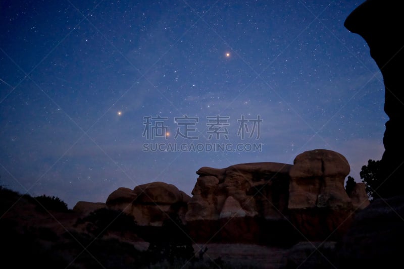 火星,天空,夜晚,木星,行星,escalante,太阳系,摩押,星系,国家公园