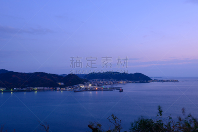 夜晚,日本,神奈川县,叶山,逗子市,天空,美,半岛,水平画幅,无人