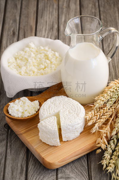 白软干酪,奶制品,清新,牛奶,木制,背景,伊壁鸠鲁,凝乳酪,乳酸,布里白乳酪