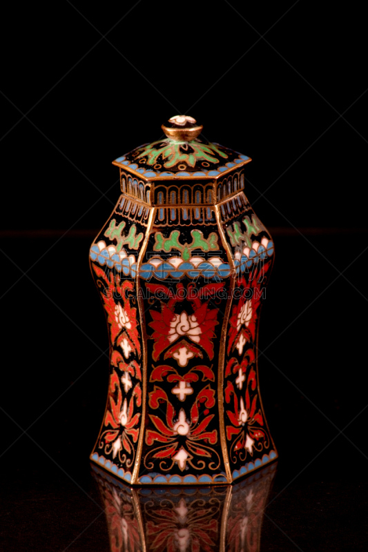 景泰蓝,广口瓶,垂直画幅,式样,黄金,艺术,无人,手艺,时尚,金属