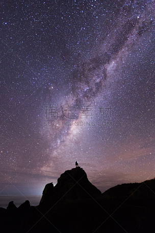 天文学,垂直画幅,天空,新西兰,northland region,星星,山,夜晚,无人,银河系