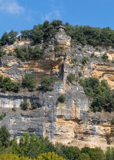拉侯克—加吉特城,法国,阿基坦地区,山谷,多尔多涅河,地形,在之间,视角,旅途,著名景点